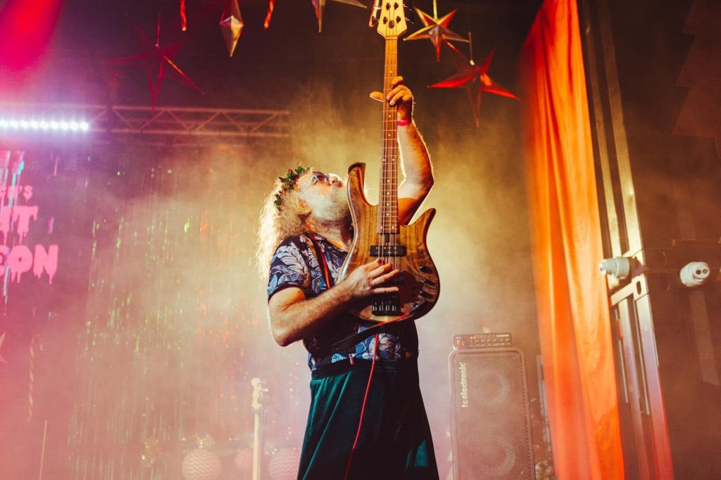Performance and portrait photograph from Gaz Williams’ bass archive